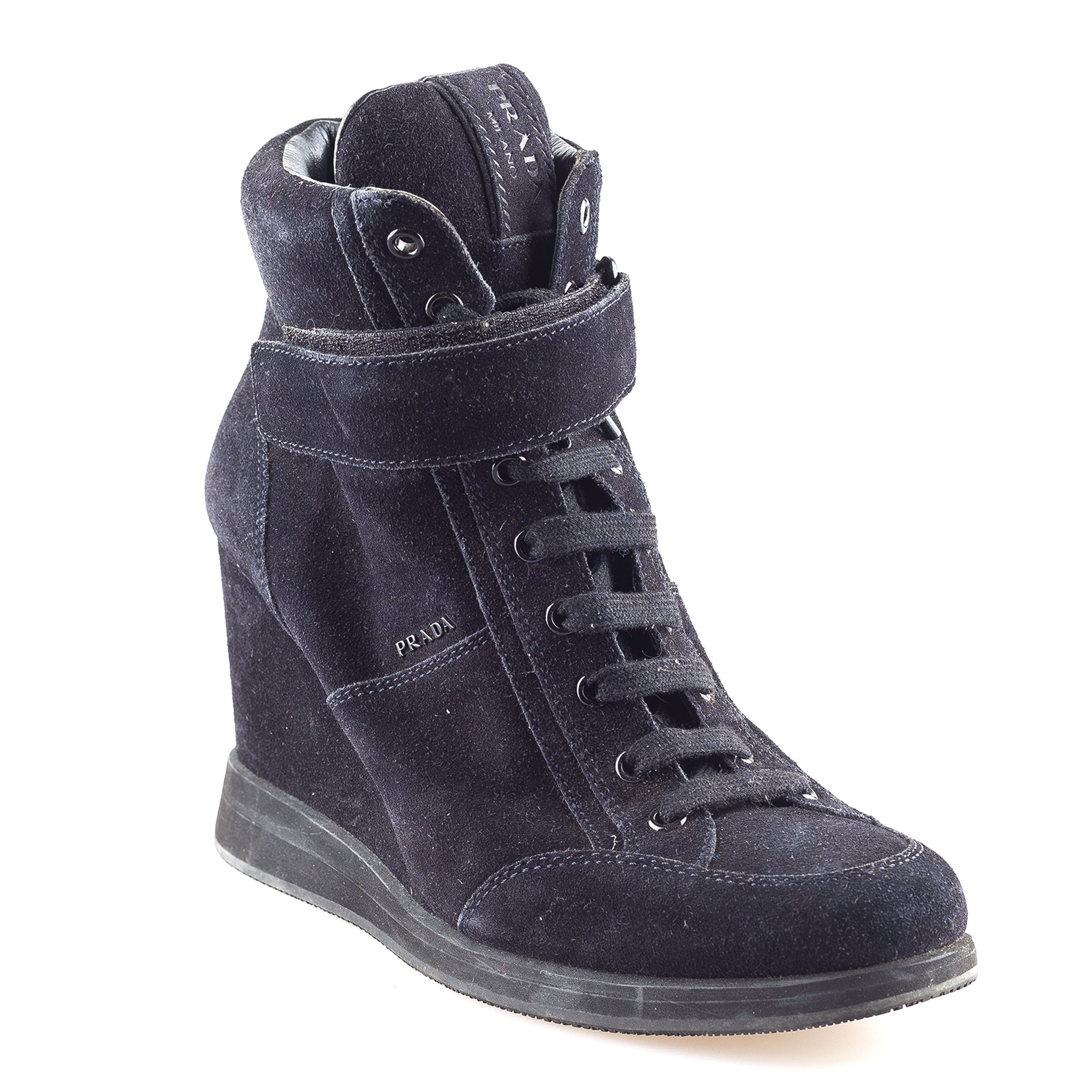 Prada Prada Navy Vintage Wedge Sneakers (38 IT / 39 EU) Size US 8 / IT 38 - 5 Thumbnail