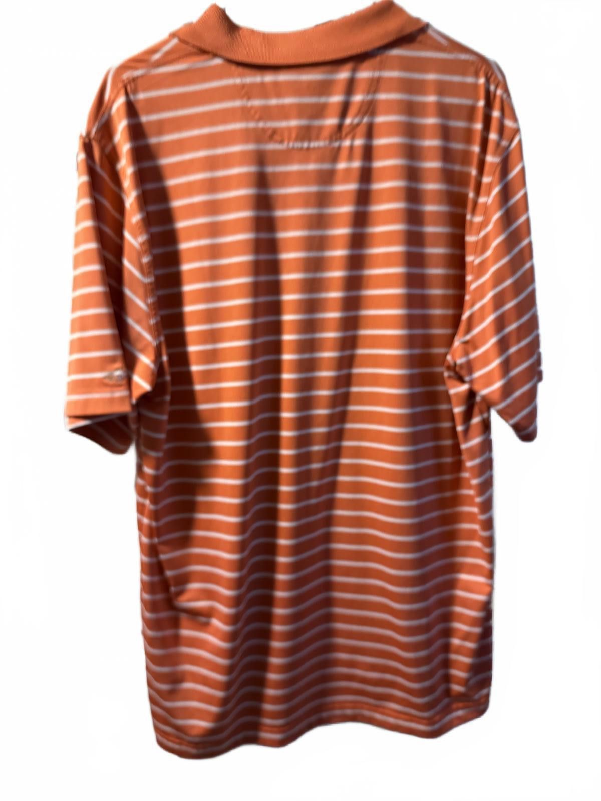 Greg Norman Greg Norman Play Dry Orange Striped Polo Shirt Size L Size US L / EU 52-54 / 3 - 5 Thumbnail
