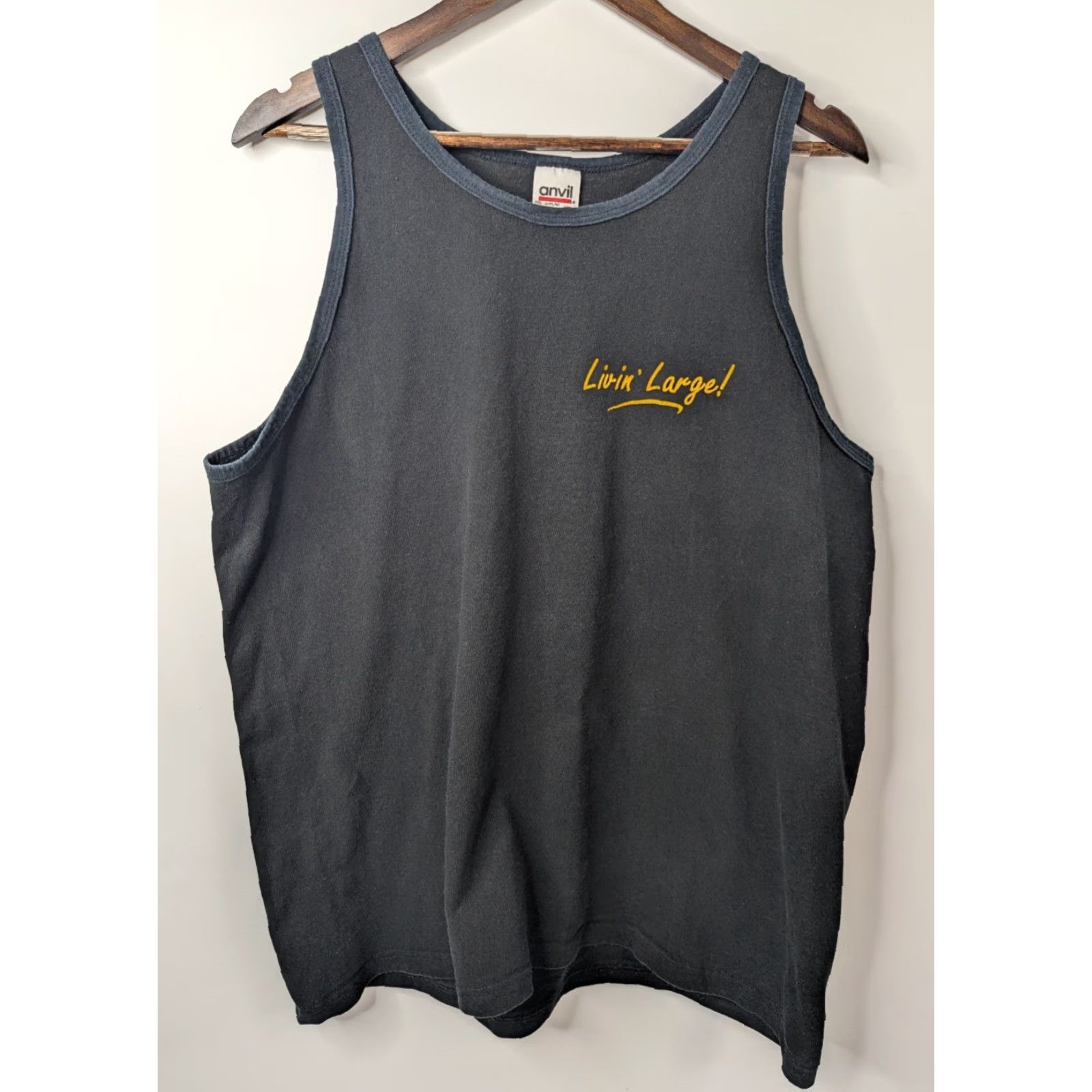 Anvil VINTAGE Blues Livin Large Tank Top Shirt 90s XL MUSIC Anvil Tag 1997 2000 LBS OF Size US XL / EU 56 / 4 - 3 Thumbnail