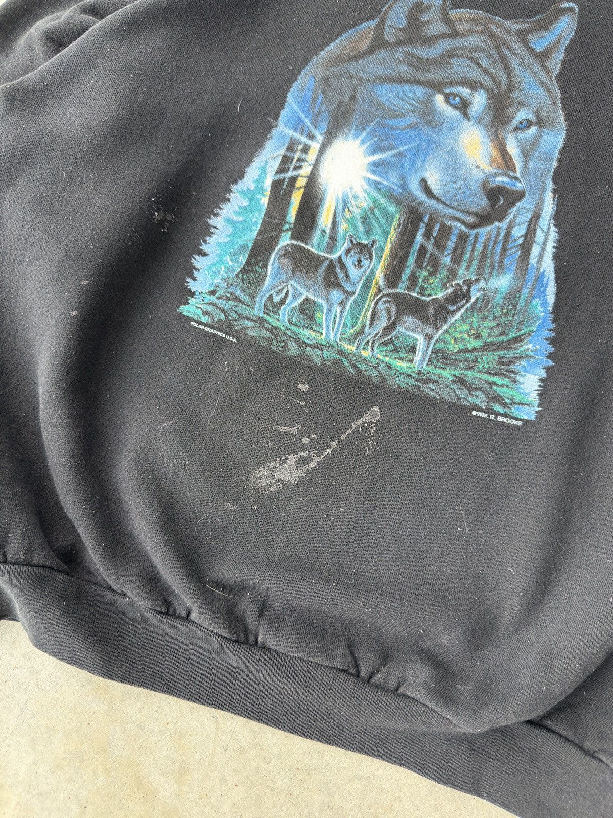 Vintage Vintage 90s Wolf Nature Crewneck Size US L / EU 52-54 / 3 - 4 Thumbnail