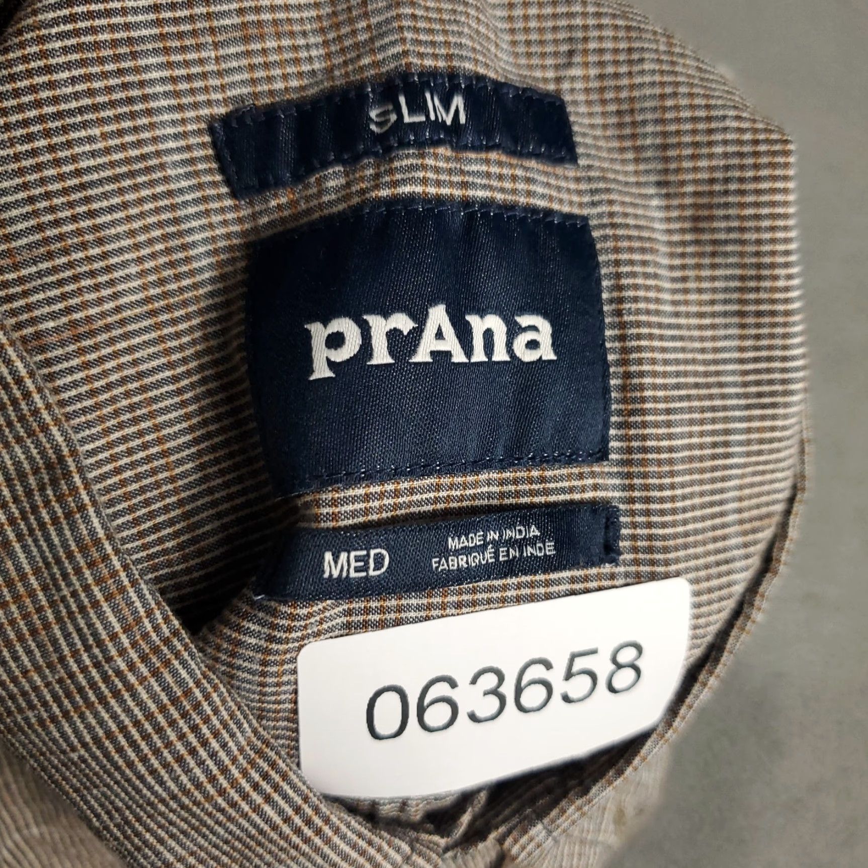 Prana prAna Shirt Mens Medium Brown Plaid Button-Up Long Sleeve Size US M / EU 48-50 / 2 - 7 Thumbnail