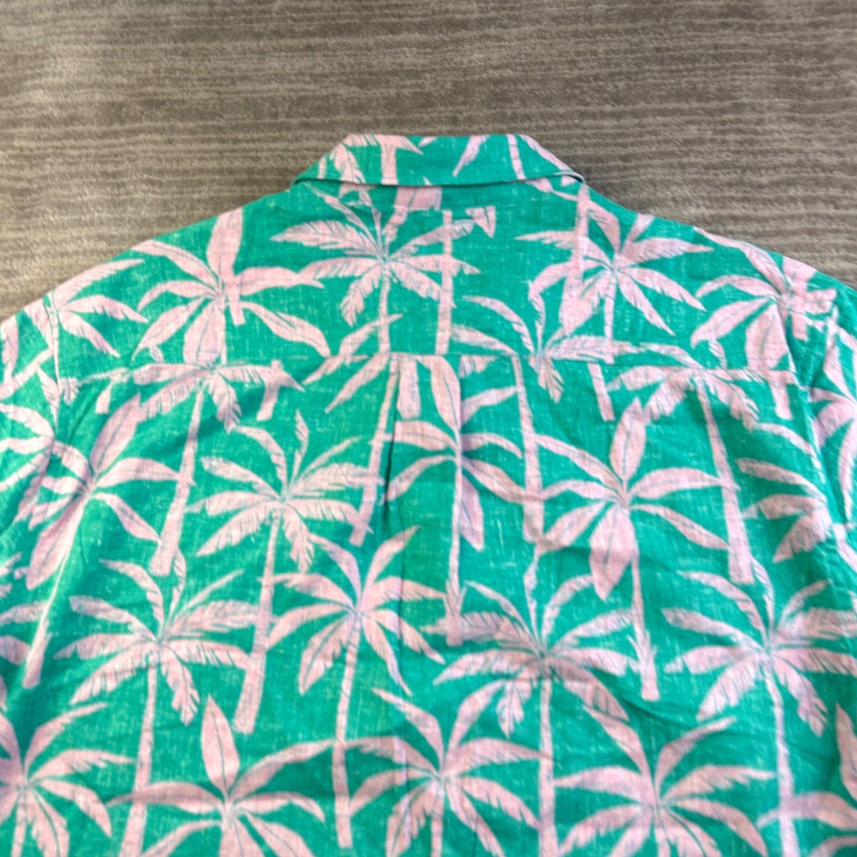 Tommy Bahama Tommy Bahama Shirt Large Green Camp Linen Blend Floral Palms Mens Size US L / EU 52-54 / 3 - 5 Thumbnail