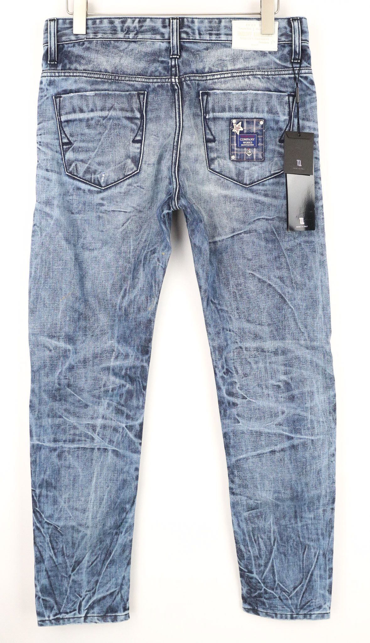 Takeshy Kurosawa TK 08 W32 Blue Slim Button-Fly Non-Stretch Jeans 74198 Size US 32 / EU 48 - 2 Thumbnail