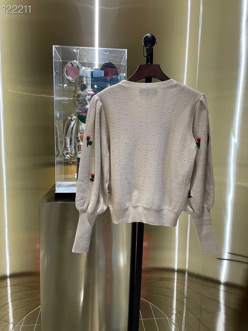 Gucci Gucci Floral embroidered lantern puff sleeve sweater 2502-N Size US XS / EU 42 / 0 - 2 Thumbnail