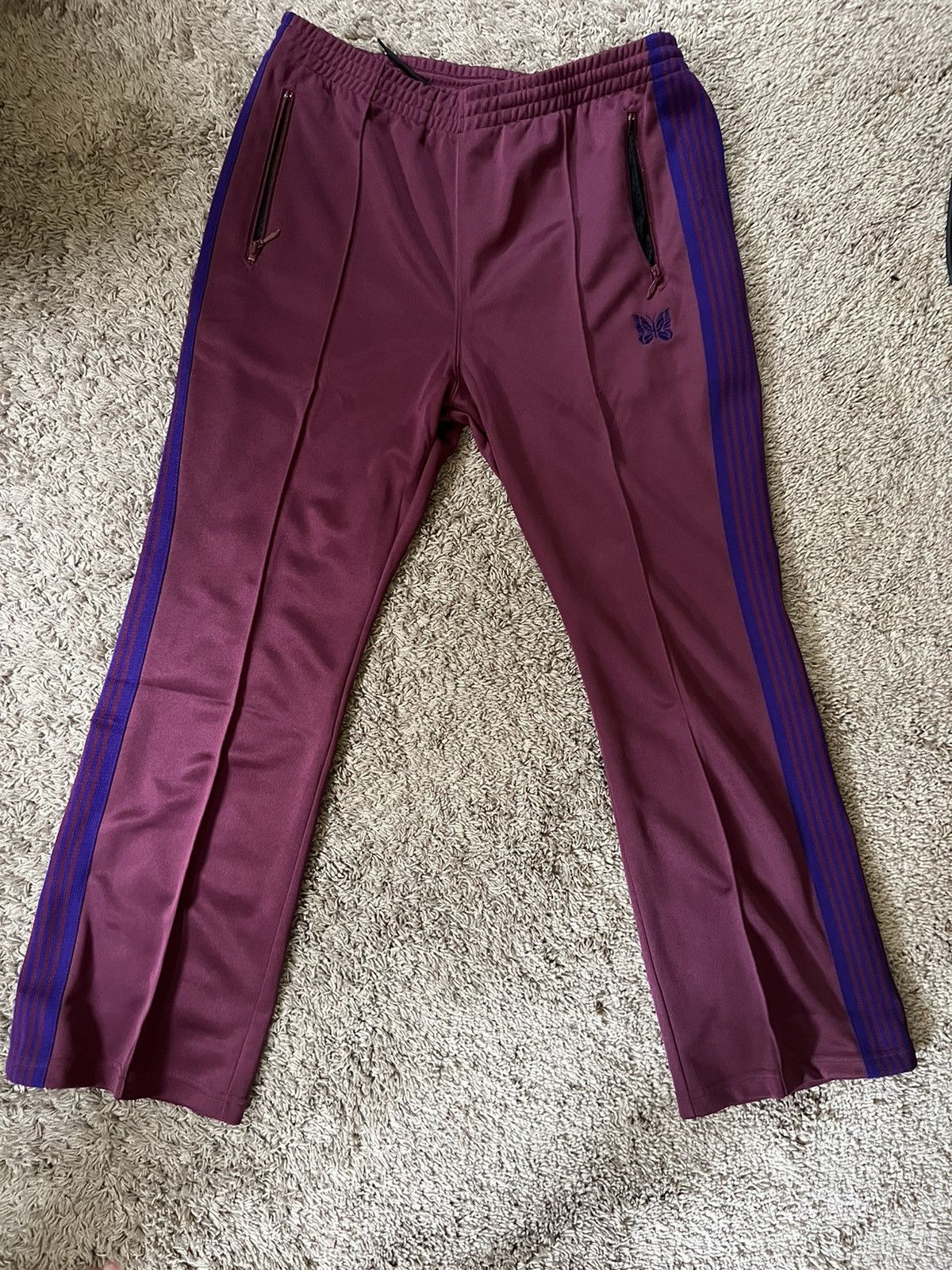 Image of Needles Track Pants Bootcut in Wine, Men's (Size 34)