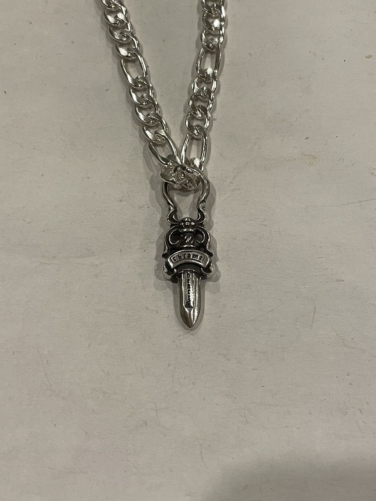 Chrome Hearts Chrome Hearts Dagger Pendant Cuban Link Chain Necklace ...