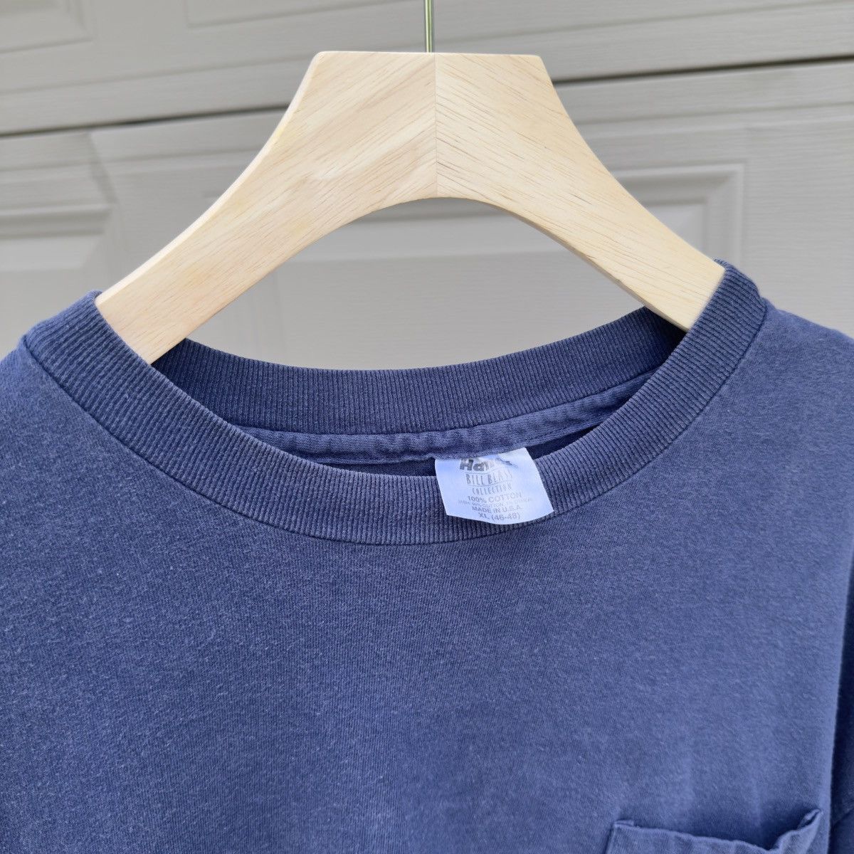Vintage Vintage Sun Faded Blue Pocket Tee Shirt ERD Grunge Chrome Size US XL / EU 56 / 4 - 4 Thumbnail