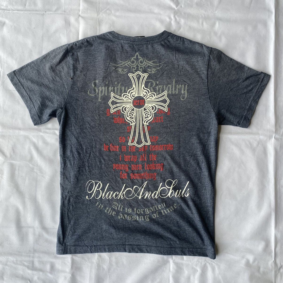 Japanese Brand Japanese Poem Memorabilia Cross Chrome Hearts Style Size US M / EU 48-50 / 2 - 9 Thumbnail
