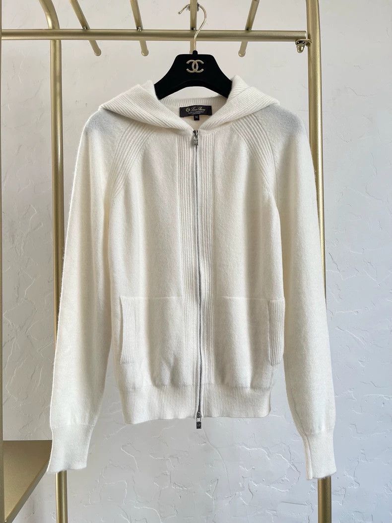 Loro Piana LORO PIANA Classic Merano white cashmere cardigan Size XXS / US 00 / IT 34 - 1 Thumbnail