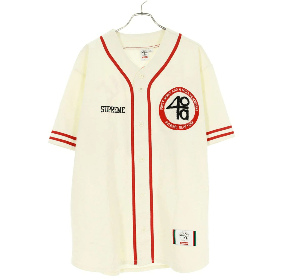Supreme Supreme 40 Acres Twill Baseball Jersey Size US XL / EU 56 / 4 - 1 Thumbnail