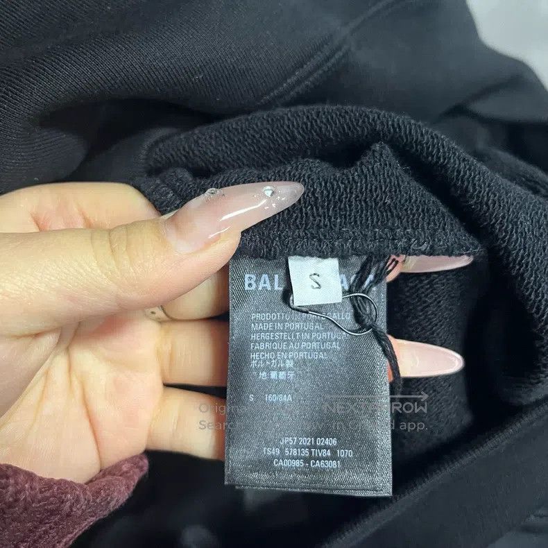 Balenciaga Balenciaga Black Logo print hooded solid long sleeve Size US S / EU 44-46 / 1 - 3 Thumbnail