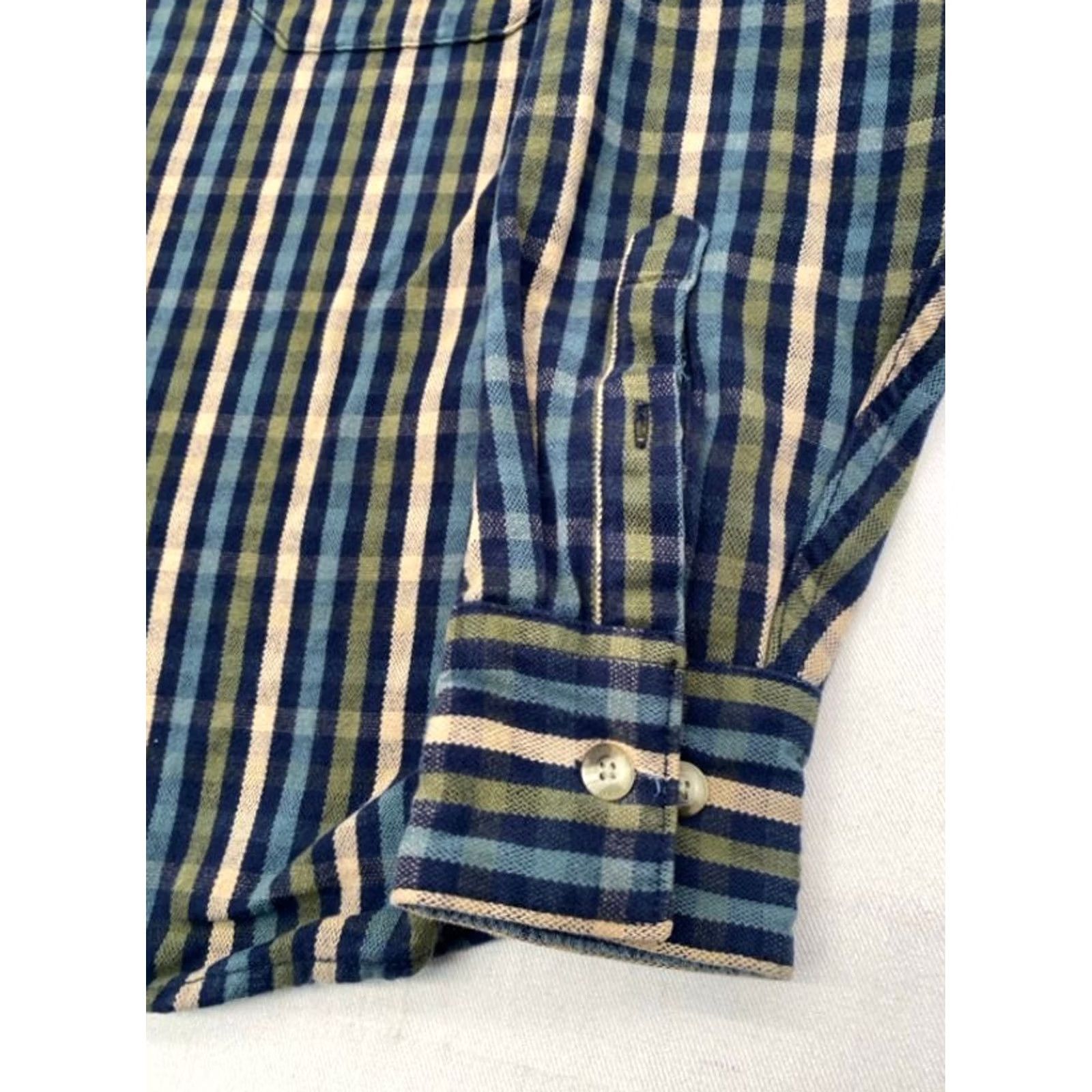 John Deere John Deere Mens Medium Long Sleeve Button-Up Striped Flannel 100% Cotton Shirt Size US XL / EU 56 / 4 - 3 Thumbnail