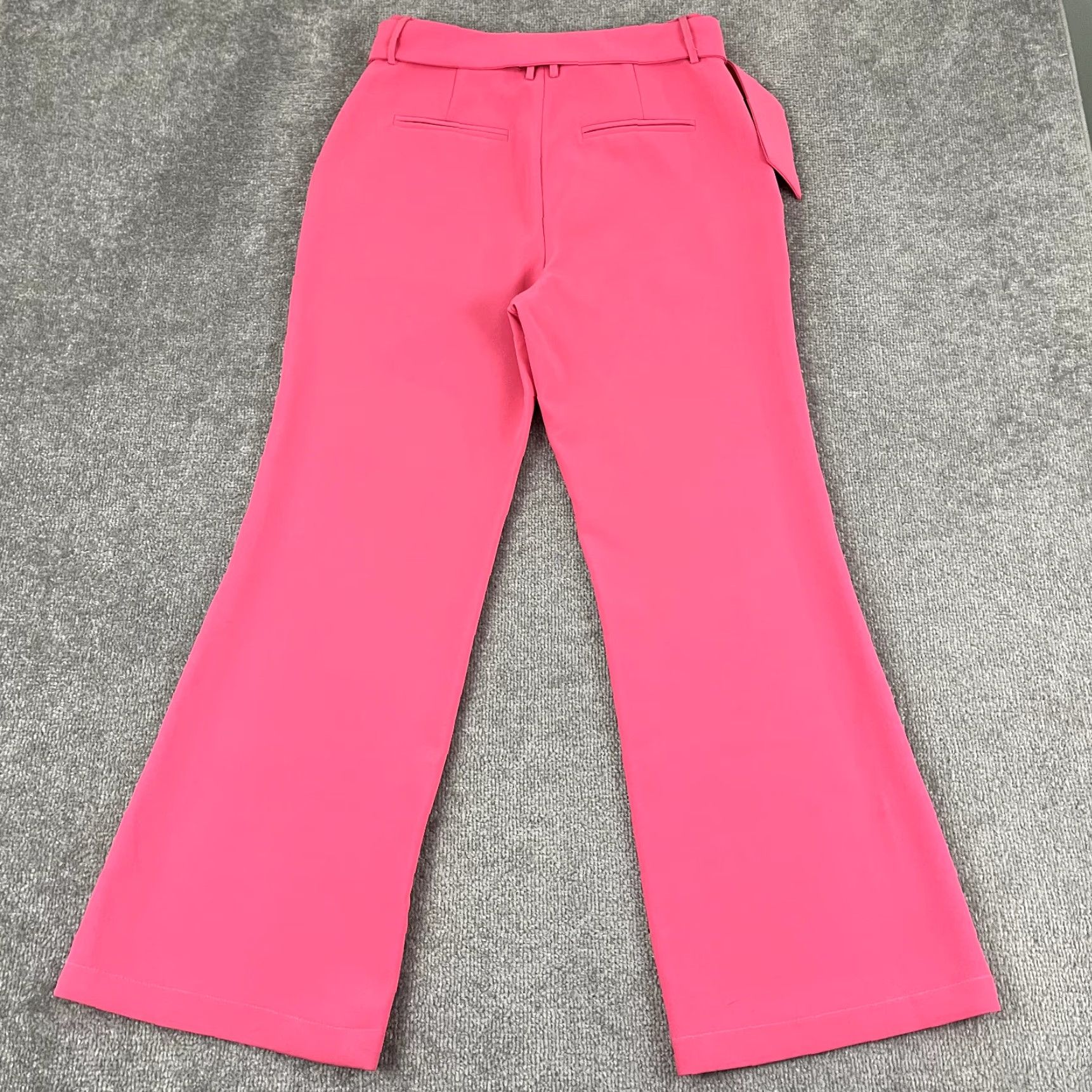 Vintage ADELYN RAE Pants Womens Medium Hot Pink Belted Wide Flare Trousers Preppy Casual Workwear Size 32" / US 10 / IT 46 - 7 Thumbnail