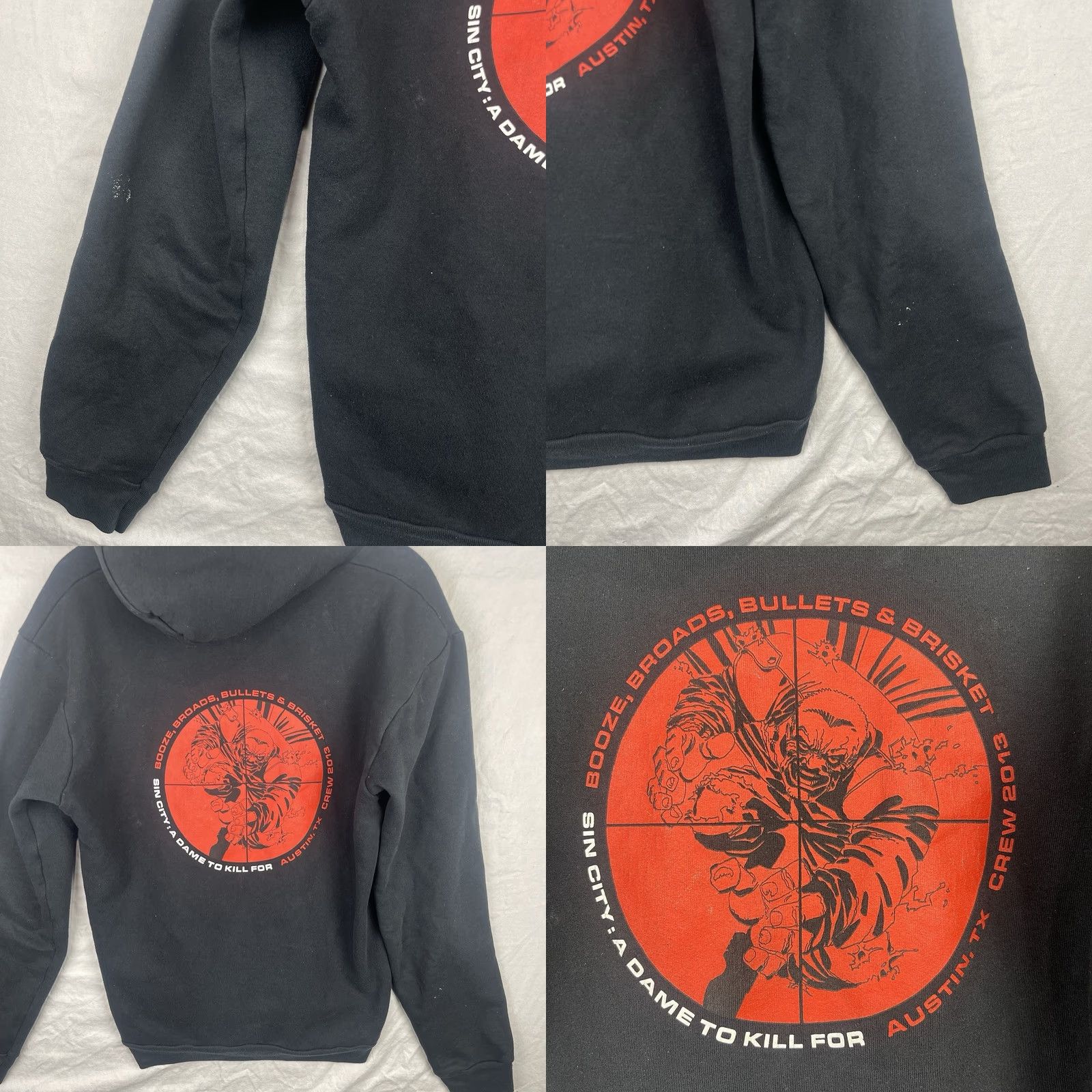 American Apparel Nike Shirt Mens XL Sin City Sweater Hoodie A Dame To Kill For Movie Crew Full Zip Graphic Print Hooded Pockets Black Glow Size US XL / EU 56 / 4 - 9 Thumbnail