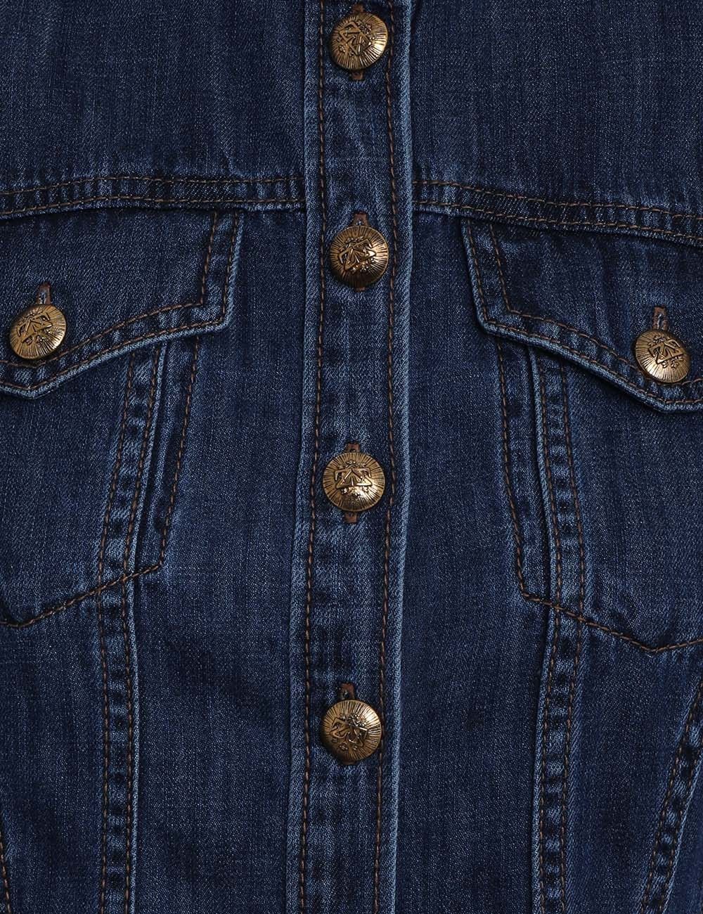 Zimmermann oc11z0225 Luminosity Denim Corset Shirt in Blue Size S / US 4 / IT 40 - 7 Thumbnail