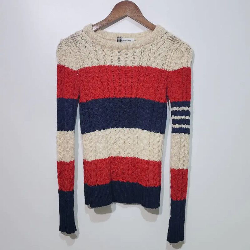 Thom Browne Thom Browne Ladies' Cream Wool Sweater 0089 Size XS / US 0-2 / IT 36-38 - 1 Thumbnail