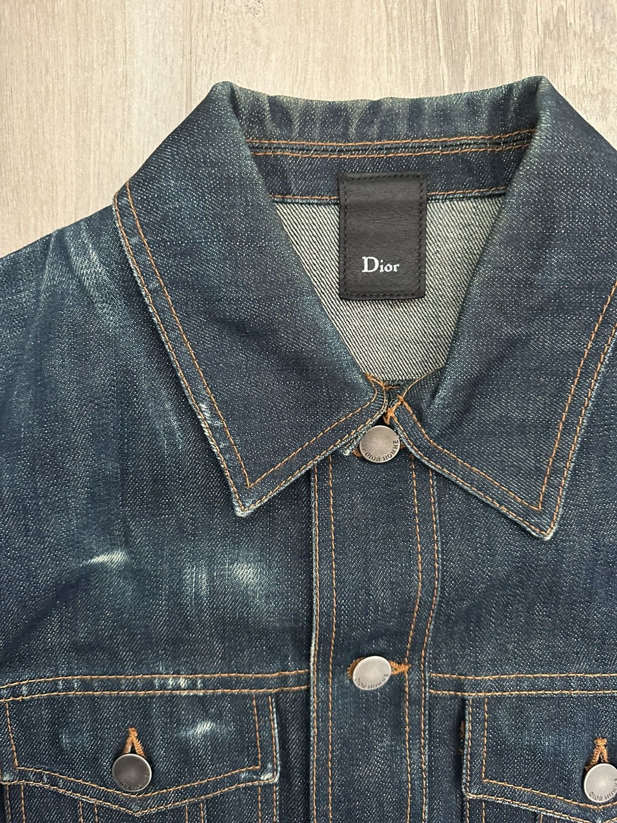 Dior (RARE!) Dior Homme SS07 Raw Denim Jacket Sample Size US S / EU 44-46 / 1 - 8 Thumbnail