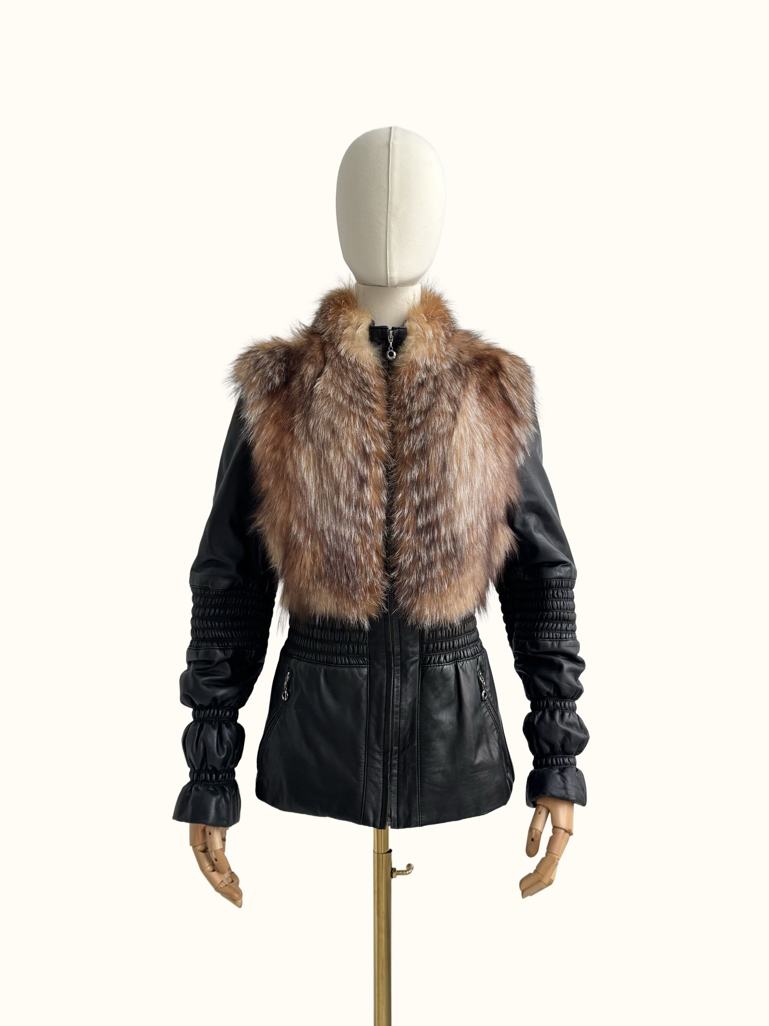 Vintage Real Lambskin Jacket With Real Fur Details E2D15