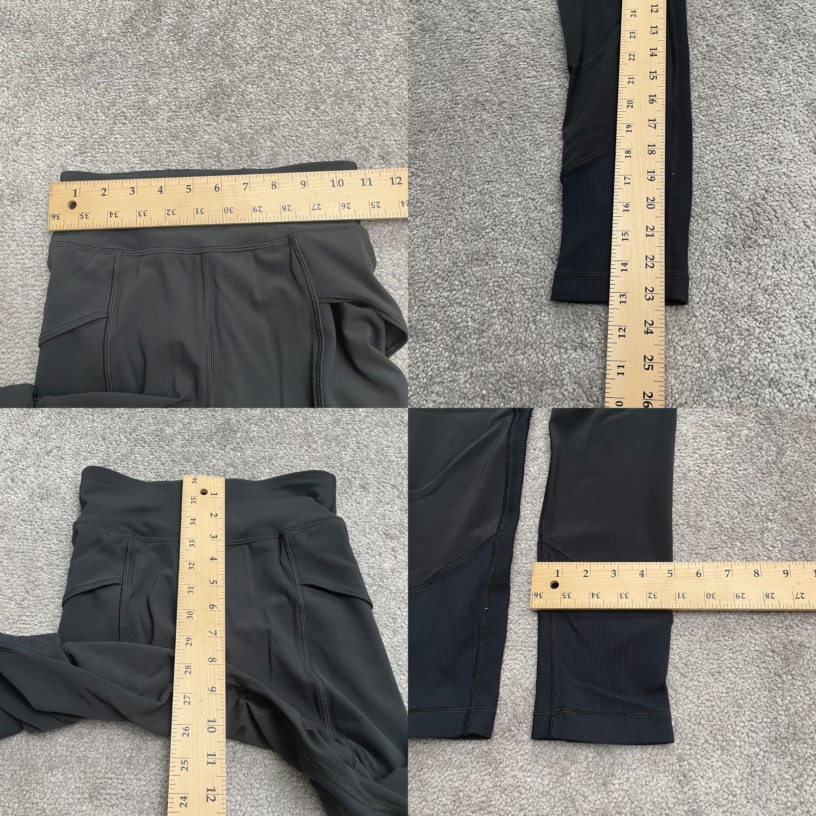 Lululemon VINTAGE Lululemon Black High-Rise Compression Leggings w/ Pockets 22x23 Women’s Size 2 Adult Regular Pants Slim Leggings Athletic Womens Black Size 26" / US 2 / IT 38 - 8 Thumbnail
