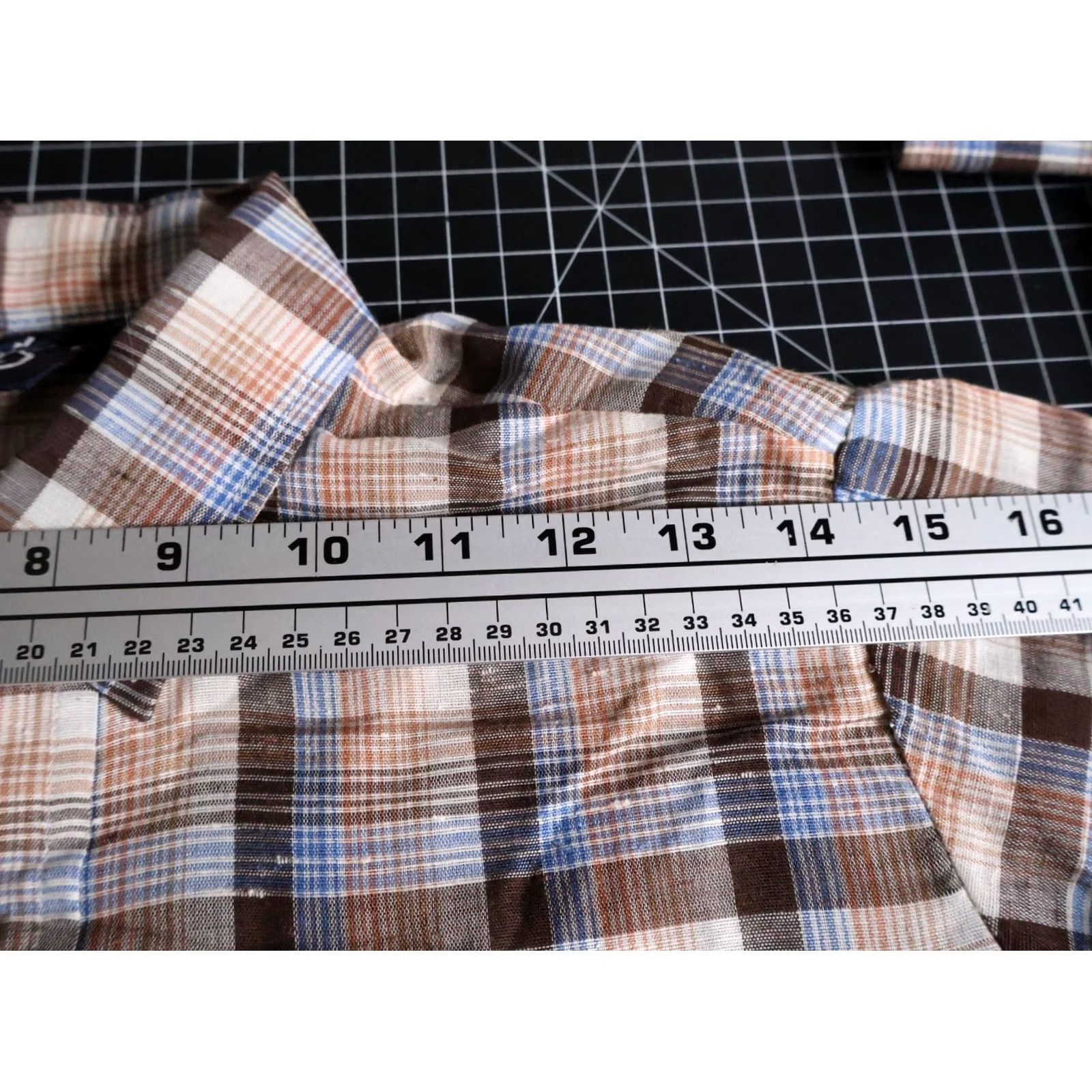 Levi's VINTAGE Levi's Shirt Men's Small Brown Orange Plaid White Tab Grunge Thin Fabric 70s Size US S / EU 44-46 / 1 - 7 Thumbnail