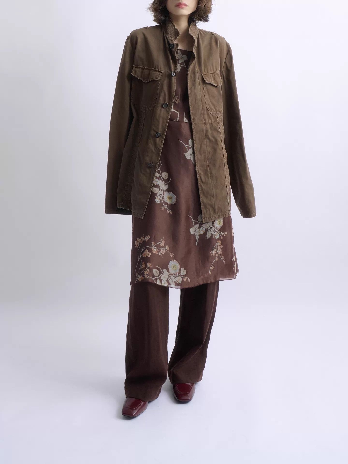 Jil Sander JIL SANDER by Raf Simons Brown Military Unisex Jacket Size US S / EU 44-46 / 1 - 1 Thumbnail