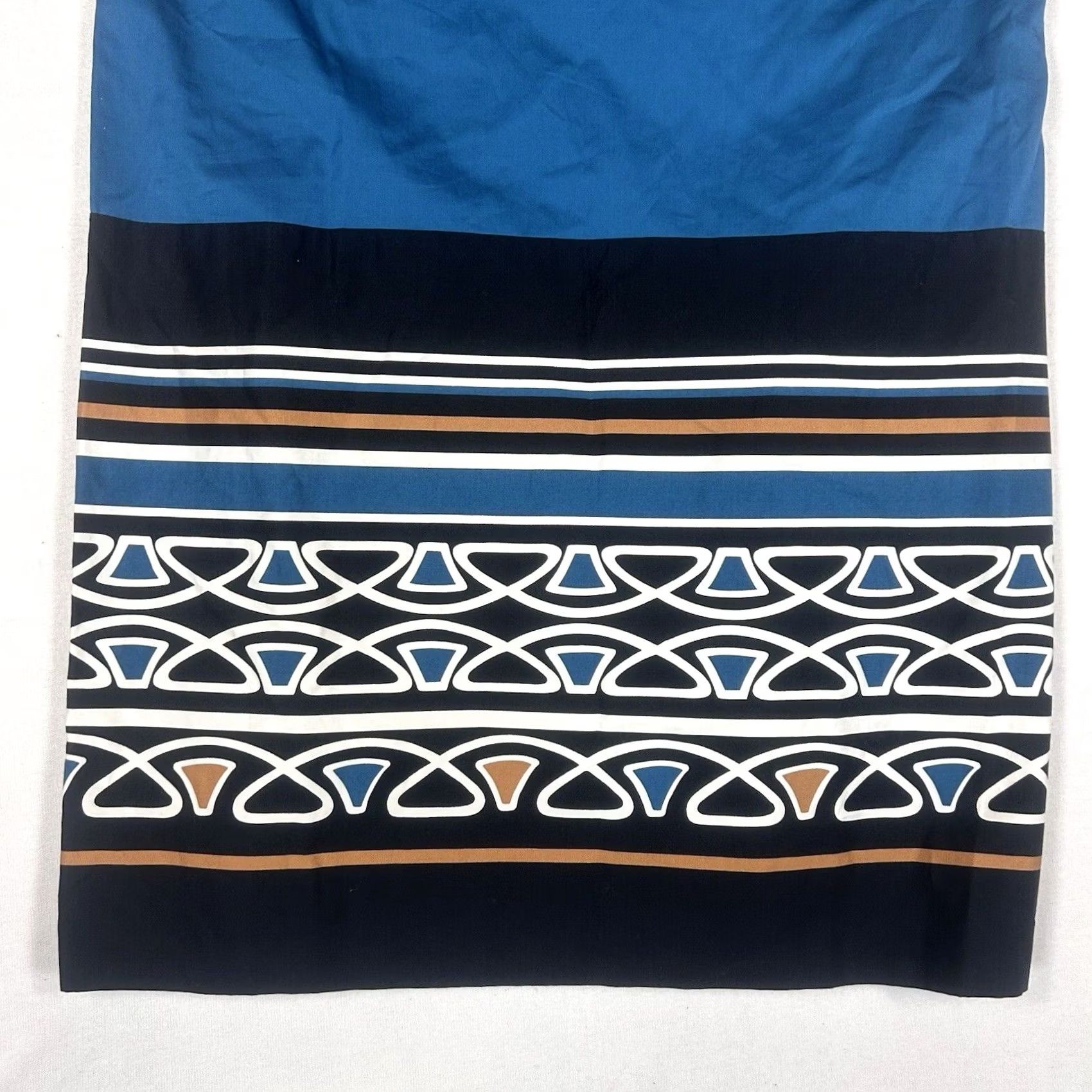Loft VINTAGE Loft NEW Mini Summer Dress Womens 10 Blue Geometric Button Up Casual Party NWT Size L / US 10 / IT 46 - 3 Thumbnail