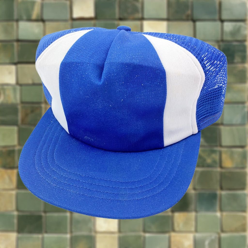 Vintage VINTAGE Snap-A-Tab Trucker Hat Cap Snapback Blue White Pinwheel Adjustable Men/Women? Size ONE SIZE - 1 Thumbnail