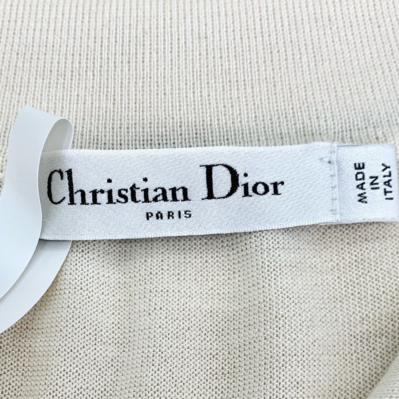 Dior Christian Dior Bee Embroidery Ruffled Hem Off-White Cashmere Size S / US 4 / IT 40 - 2 Thumbnail