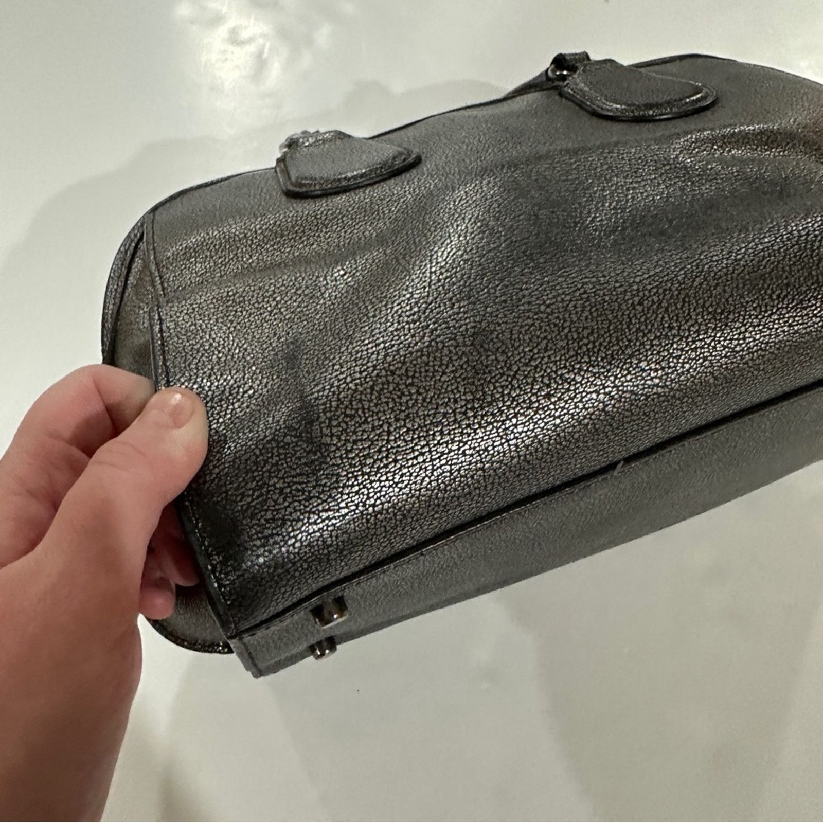 Coach Coach Nolita Gunmetal Leather Metallic Satchel Shoulder Bag Size ONE SIZE - 7 Thumbnail