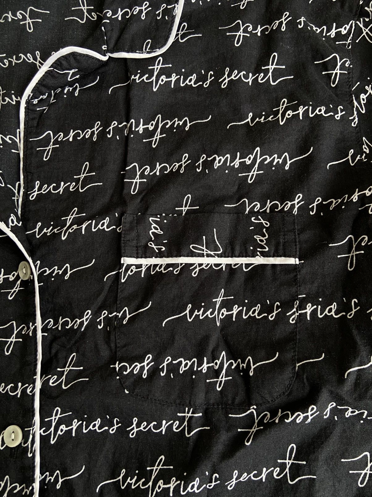 Designer × Victoria's Secret Victoria Secret Script Black Pajama Longsleeve Size M / US 6-8 / IT 42-44 - 5 Thumbnail