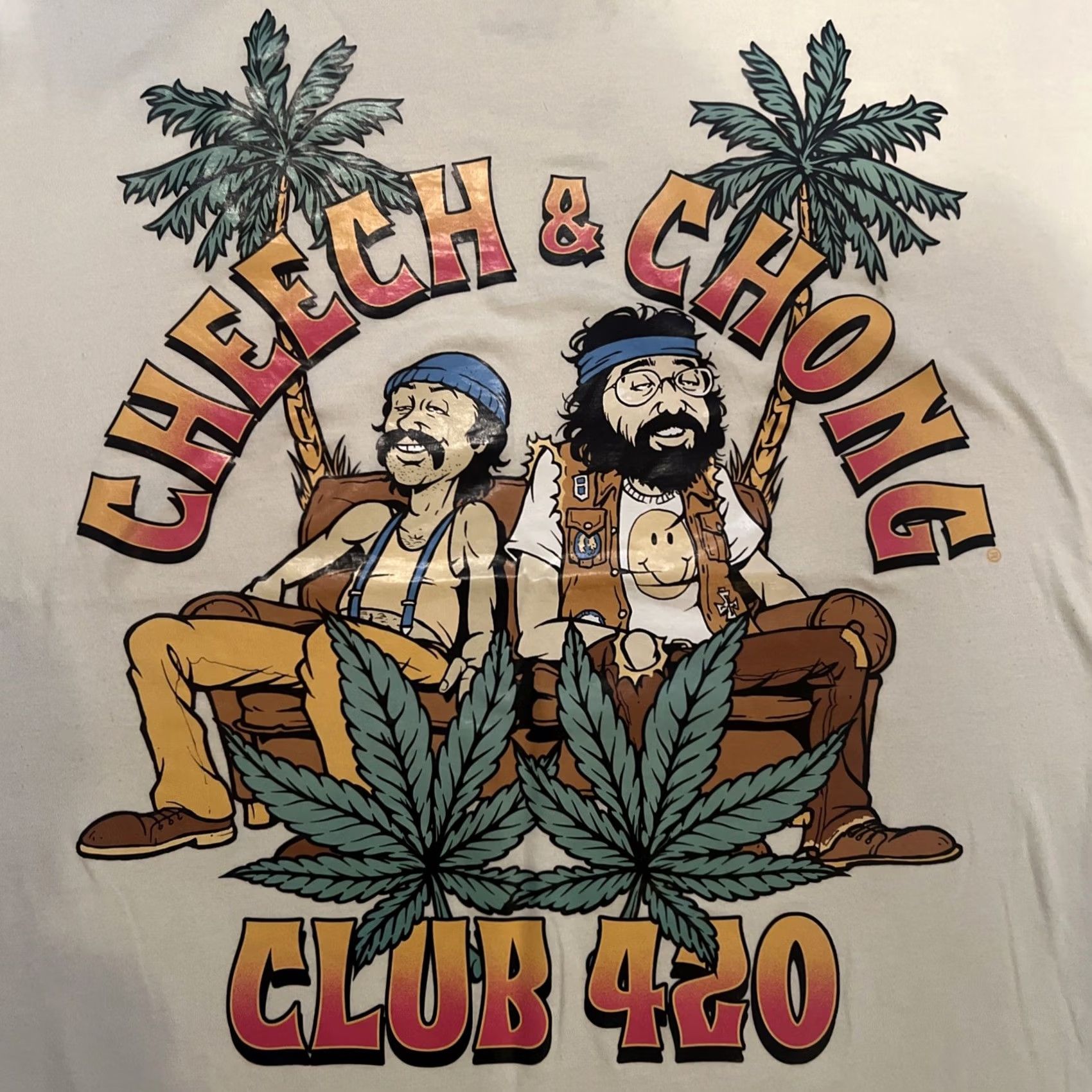 Vintage VINTAGE Cheech & Chong Shirt 5XL Beige Short Sleeve Crew Neck Logo Graphic Tee Men 70’s Weed Caricatures Limited Edition Size US XXL / EU 58 / 5 - 2 Thumbnail