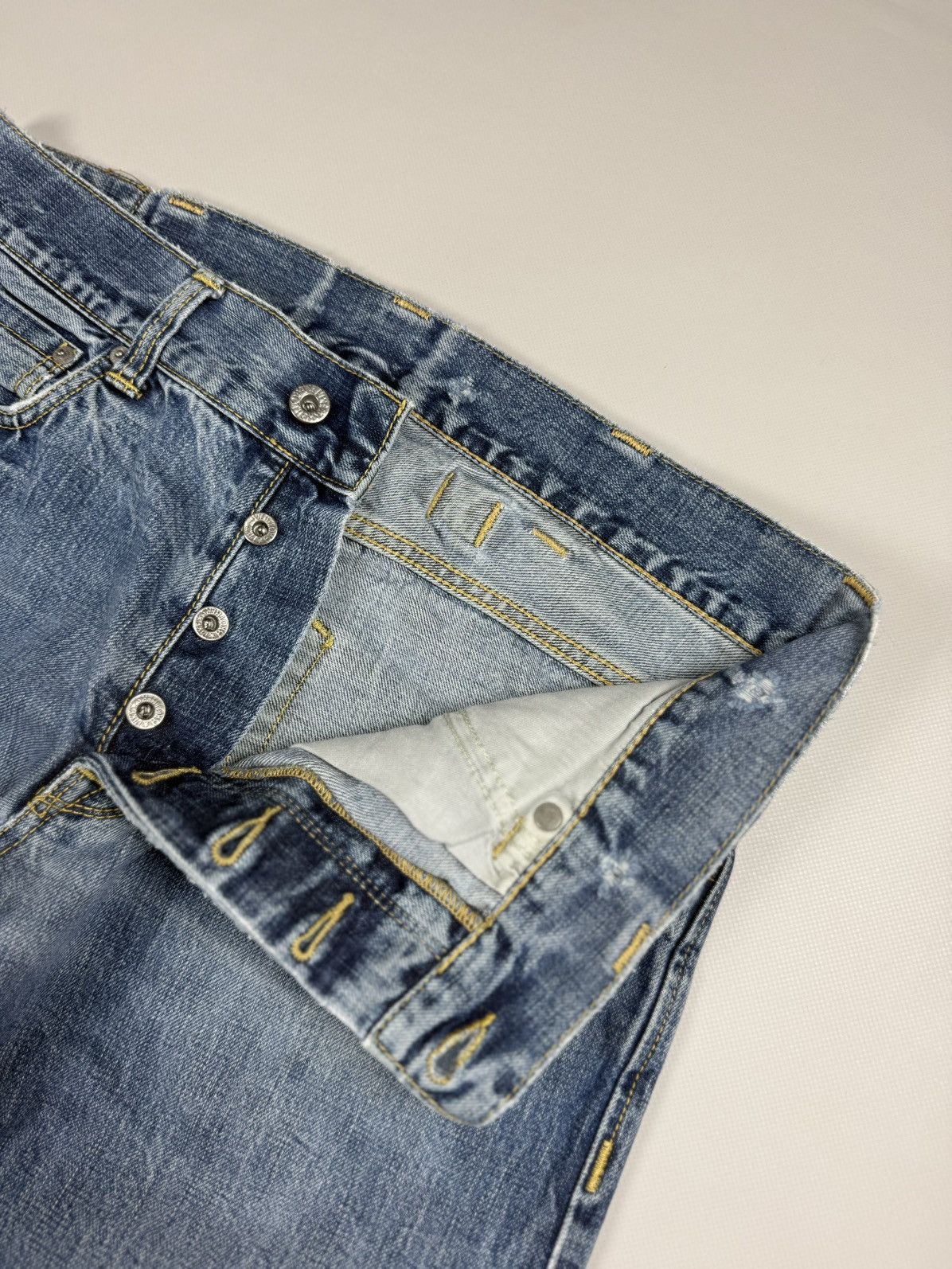 Pike Brothers Pike Brothers Men’s Selvedge Denim Back Buckle Jeans Size 33 Size US 33 - 11 Thumbnail