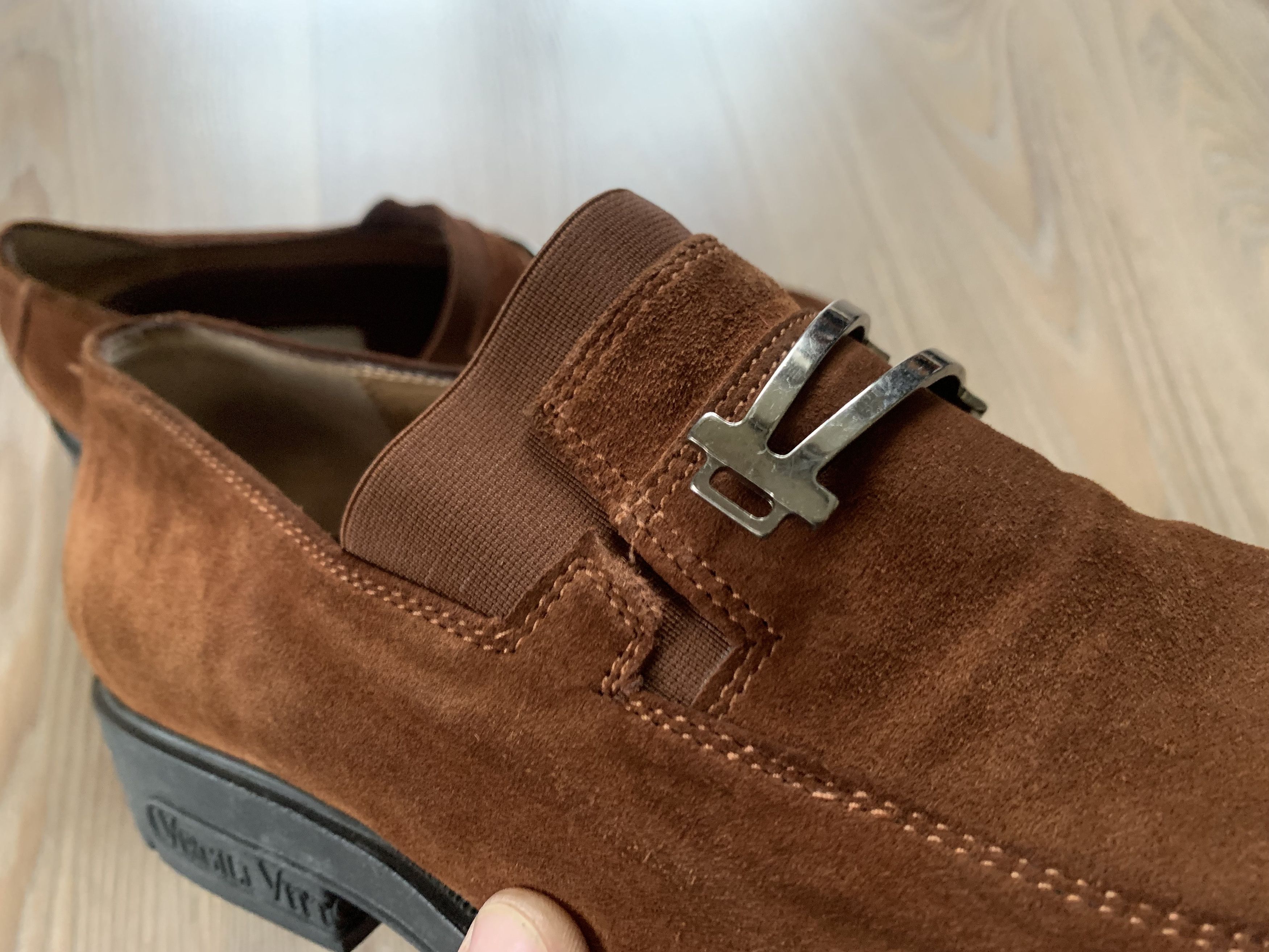 Other Vittorio Virgili Brown Suede Loafers Size US 11 / EU 44 - 3 Thumbnail