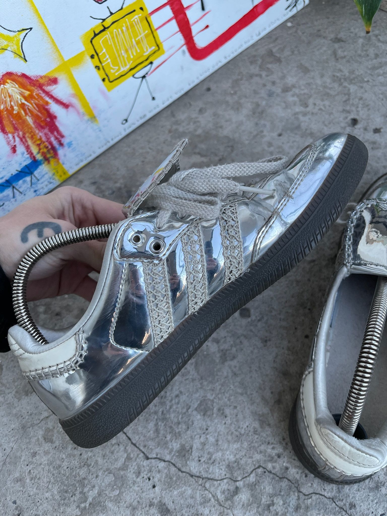Adidas × Wales Bonner Adidas Wales Bonner Samba Silver Size US 8.5 / IT 38.5 - 12 Thumbnail
