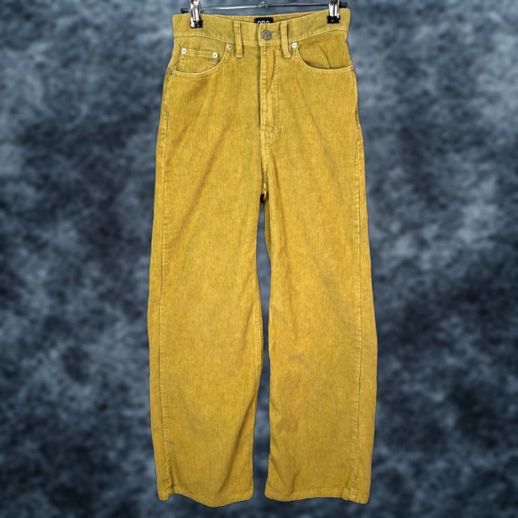 Urban Outfitters BDG Urban Outfitters Womens Pants 24 High-Wide High-Rise Corduroy Yellow Cotton Wide-Leg Pockets Womens Size 42" / US 20 - 1 Thumbnail