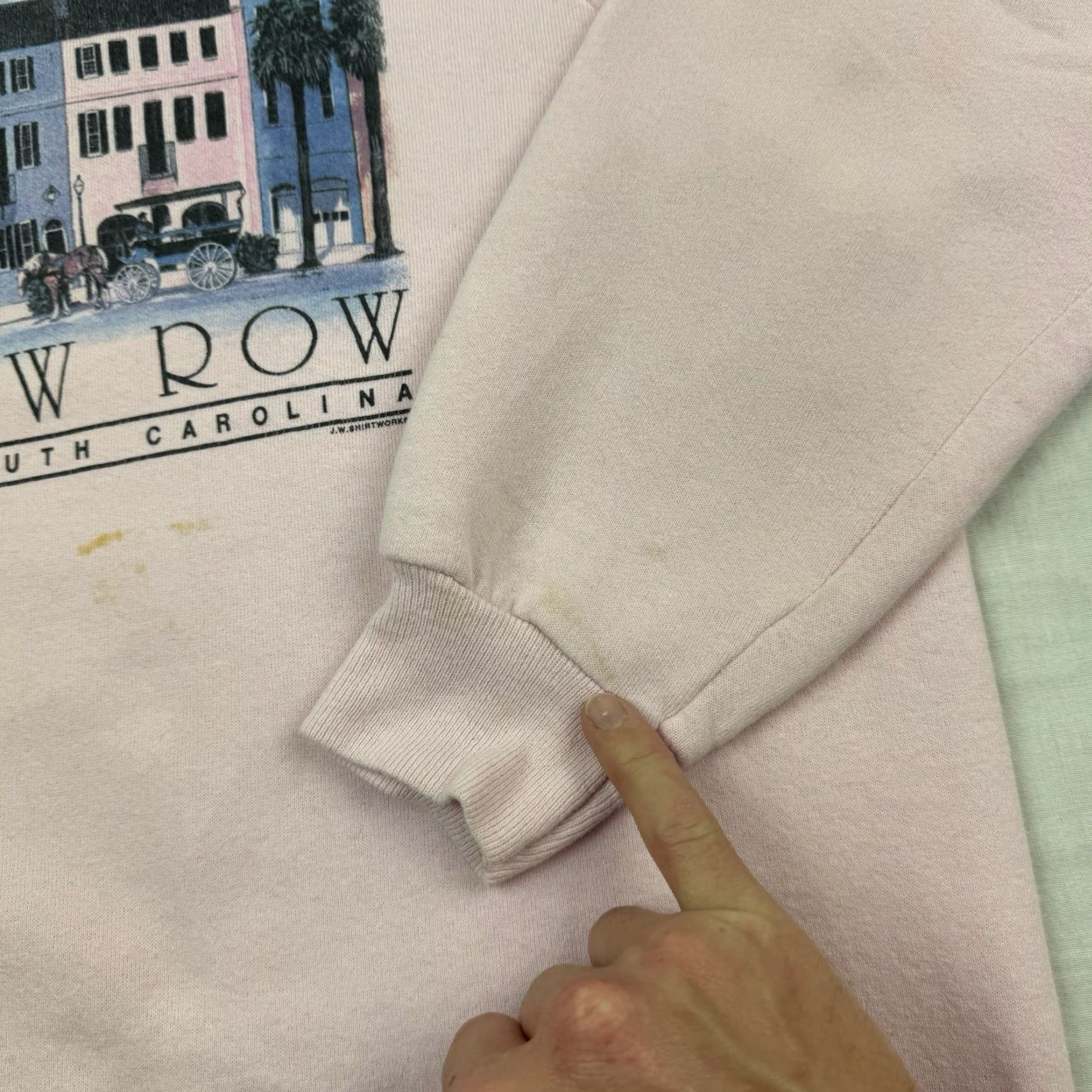 Hanes VINTAGE Hanes Charleston Rainbow Row Sweatshirt Adult XL Pink Crewneck 90s Womens Size XL / US 12-14 / IT 48-50 - 5 Thumbnail