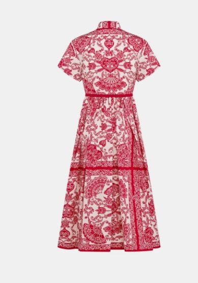 Dior o1w1db10924 Mid-Length Shirt Dress in Red & White Size XL / US 12-14 / IT 48-50 - 2 Thumbnail