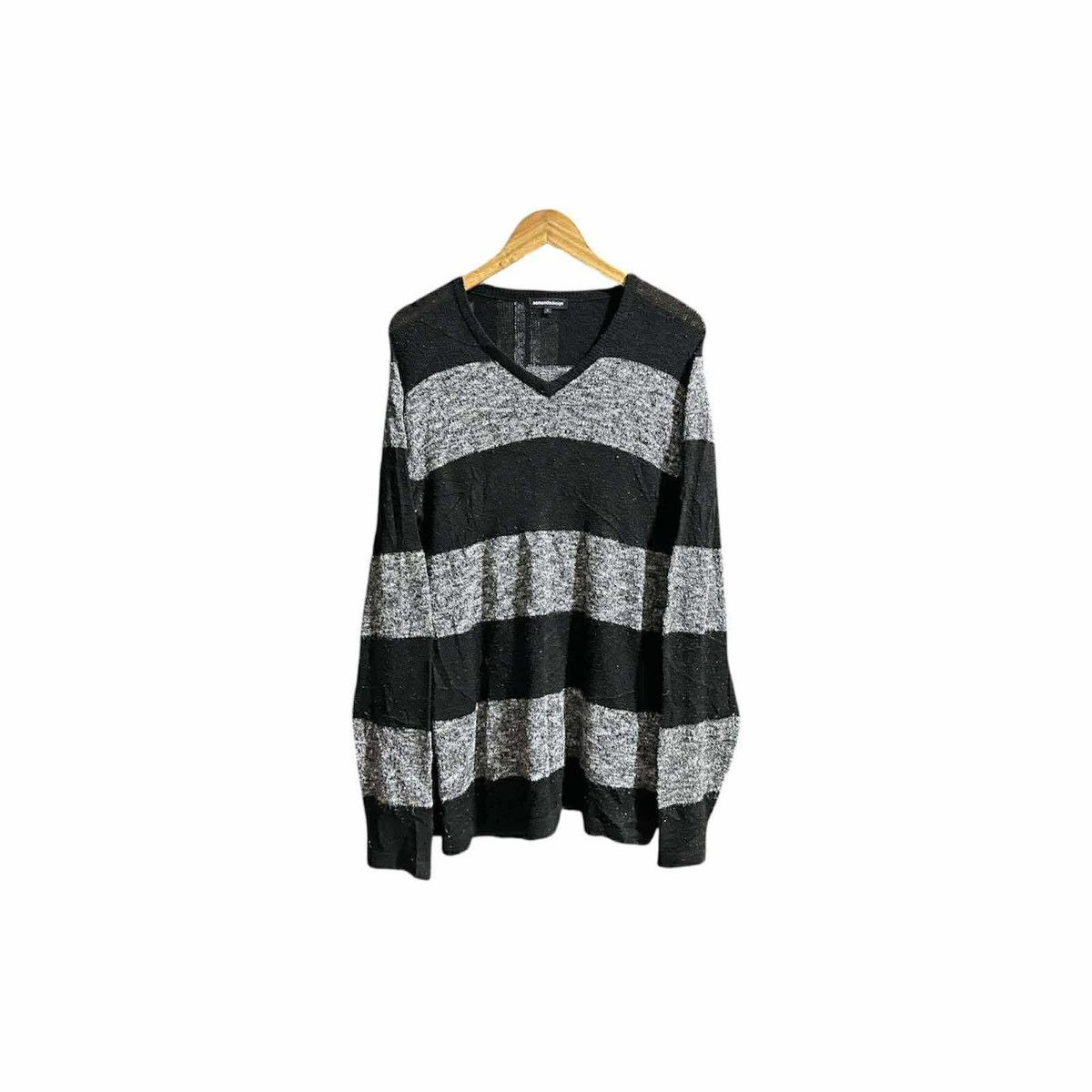 Japanese Brand 🔥Y2K Vintage Semantic Designs Striped Mohair Knit Sweater Size US L / EU 52-54 / 3 - 5 Thumbnail