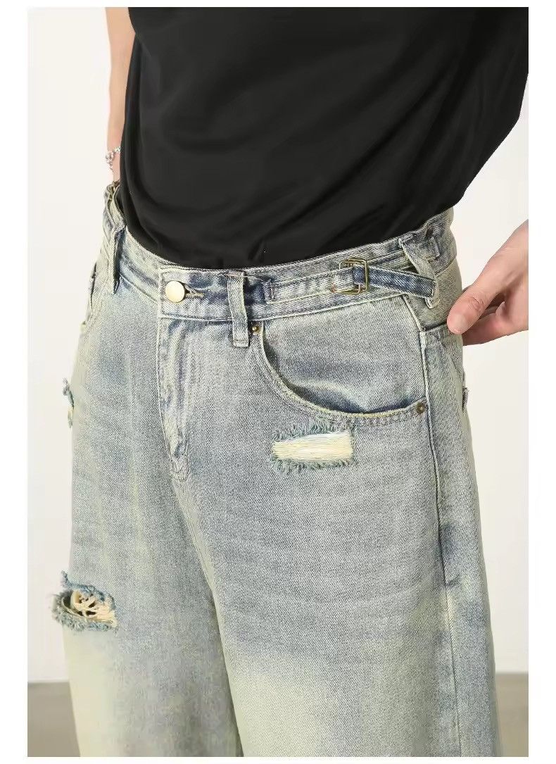 Japanese Brand × Jean Blue Ripped Jeans For Men Size US 31 - 4 Thumbnail
