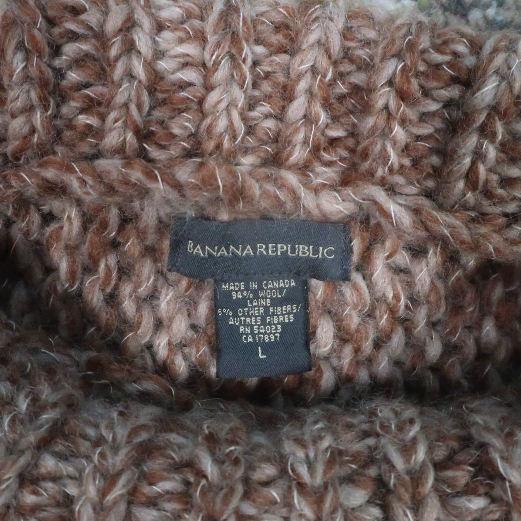 Banana Republic Banana Republic Sweater Womens L Brown Wool Cable Knit Turtleneck Pullover Long Sleeve Casual Fall Winter Vintage No Size L / US 10 / IT 46 - 4 Thumbnail
