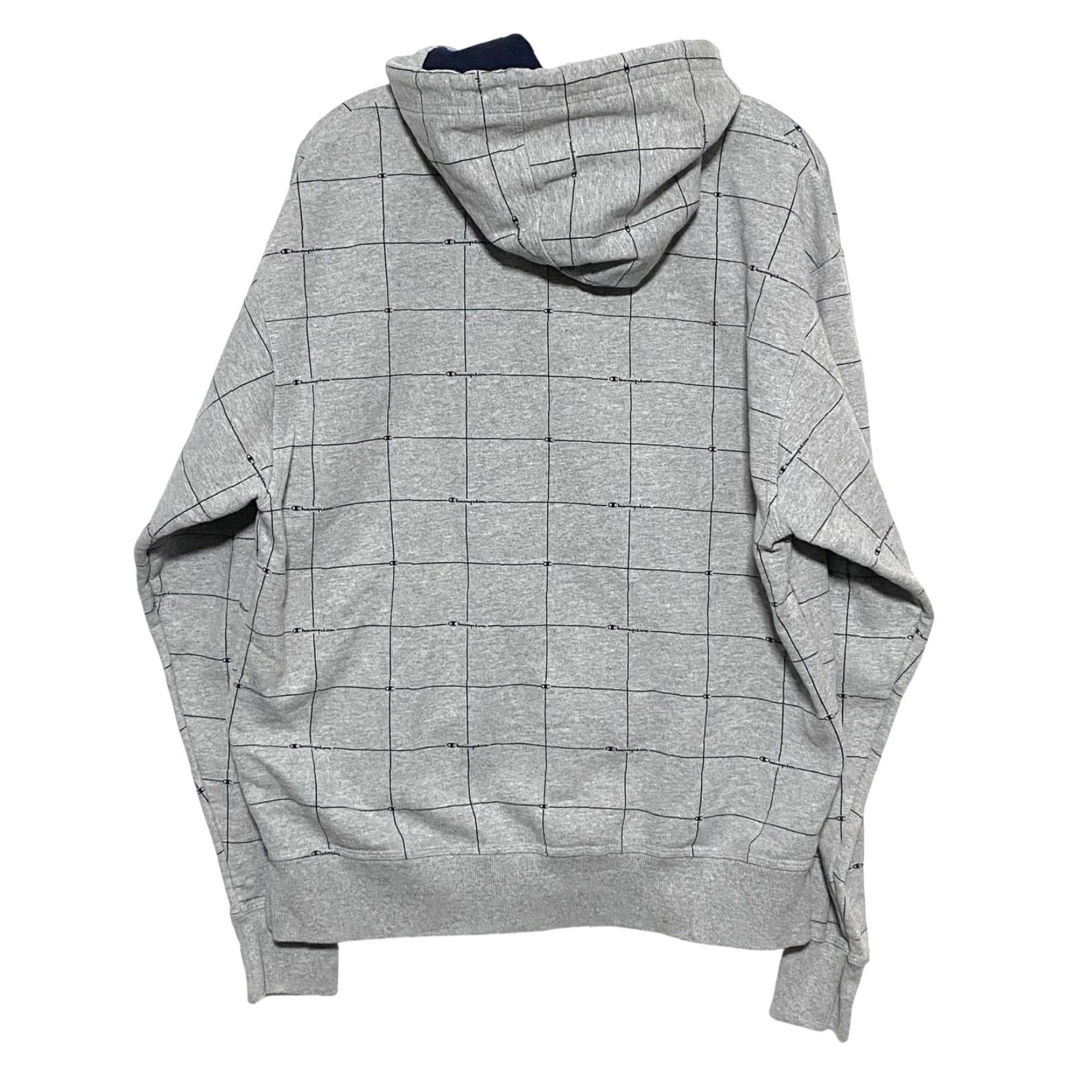 Champion Champion Windowpane Spell Out Hoodie Sweatshirt Mens L Athleisure Comfort Sporty Shirt Size US L / EU 52-54 / 3 - 3 Thumbnail