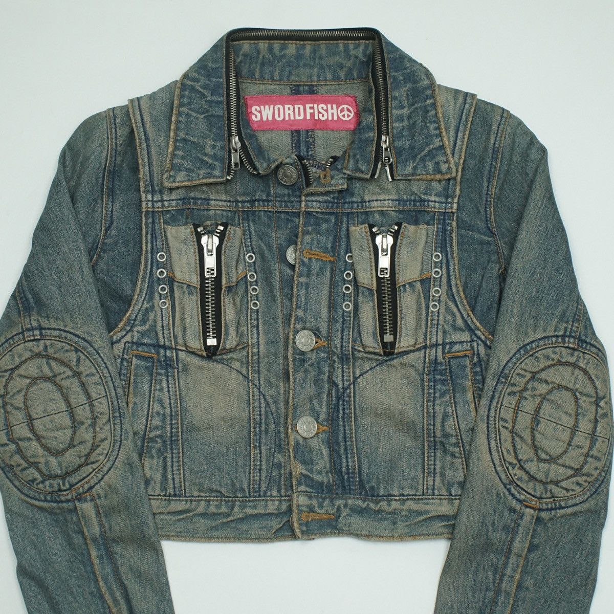 Le Grande Bleu (L.G.B.) *NoTariff Swordfish Multipocket Crop Denim Jacket Size S / US 4 / IT 40 - 2 Thumbnail