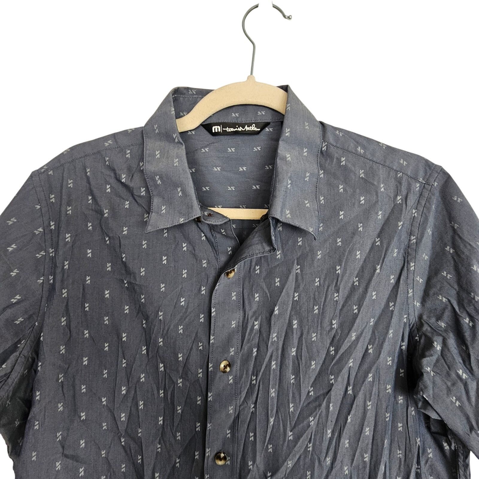 TravisMathew Travis Mathew Mens Geometric Print Button Shirt M Business Size US M / EU 48-50 / 2 - 2 Thumbnail