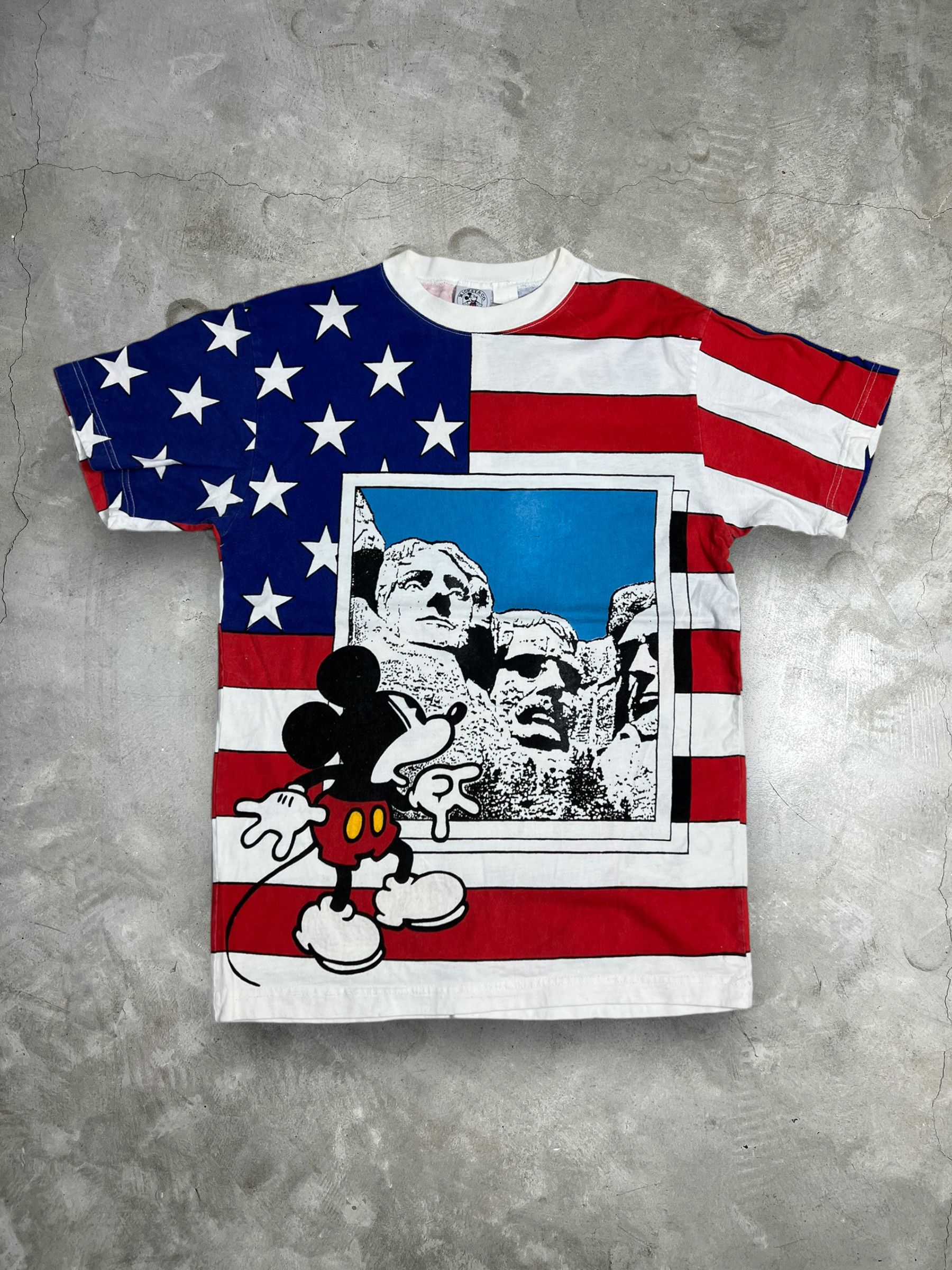 Vintage 90s OVP Mickey Mouse USA Flag Mt. Rushmore GTMD841