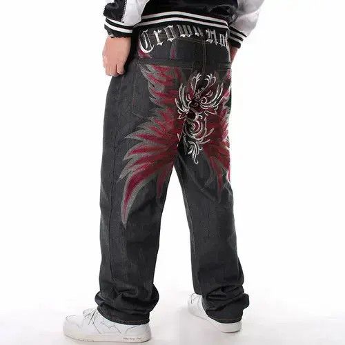 Japanese Brand × Jean Baggy jeans with embroidery Size US 32 / EU 48 - 3 Thumbnail