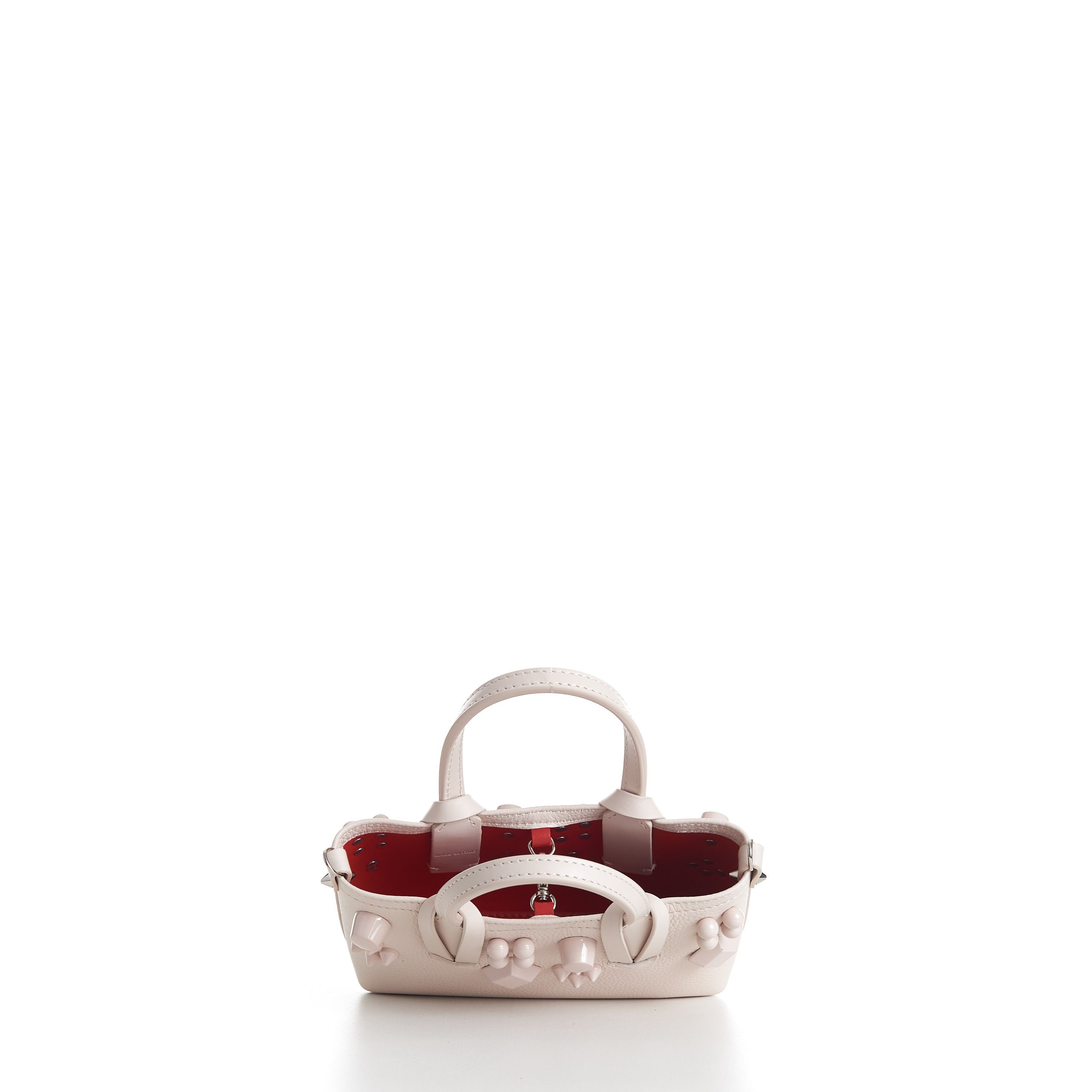 Christian Louboutin Mini Cabata E/W Bag - Milk White Leather, Grained, Spikes Size ONE SIZE - 8 Thumbnail