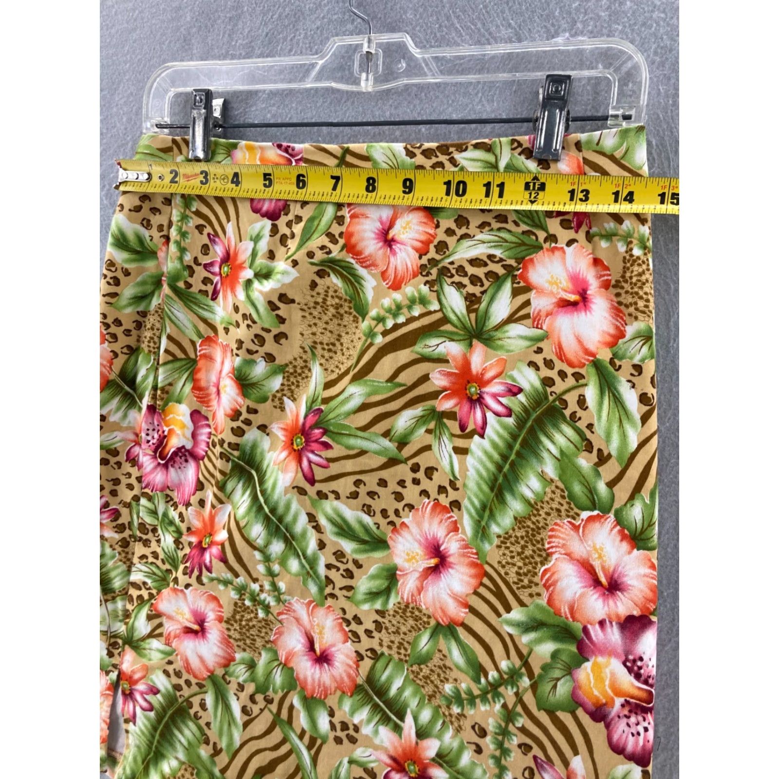 Worthington Worthington Stretch Pencil Skirt Womens 10 Multicolor Floral Print Knee Length 90s Style Size 32" / US 10 / IT 46 - 2 Thumbnail