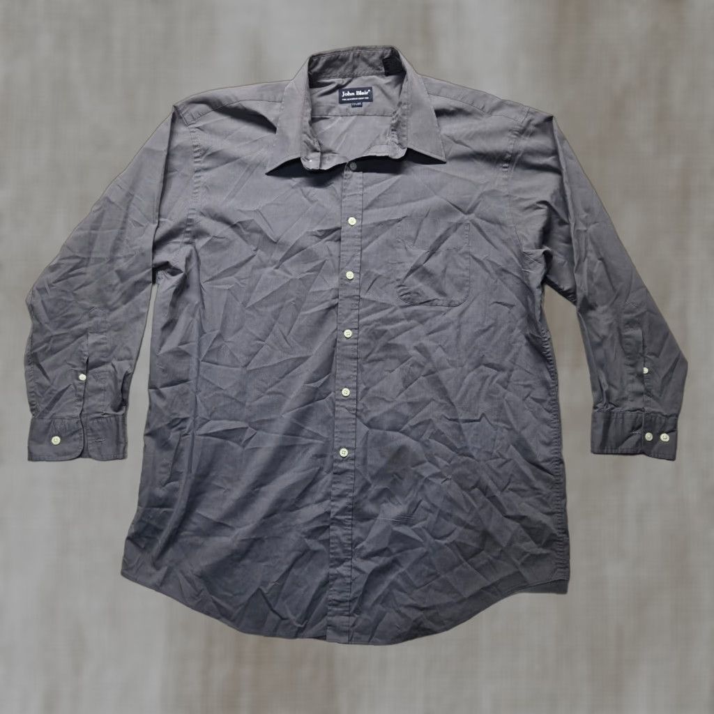 Blair John Blair Shirt Mens XL Gray Button-Up Long Sleeve Regular Size XL Size US XL / EU 56 / 4 - 1 Thumbnail