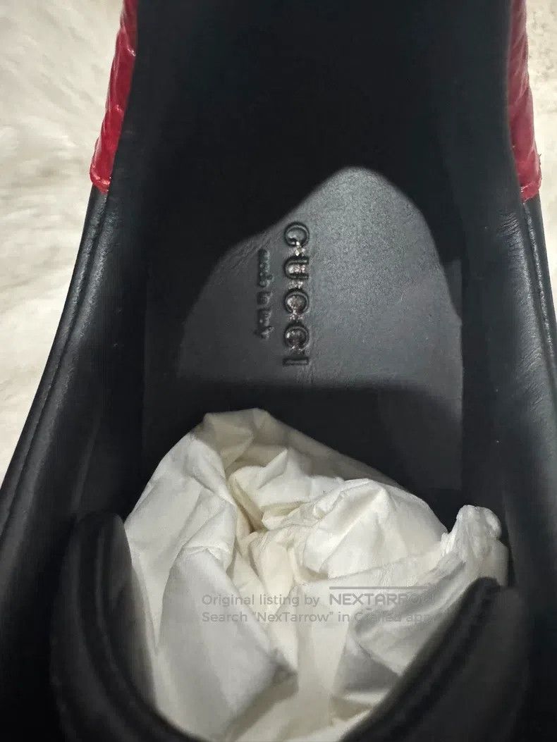 Gucci Guicci Thick Sole Black Red Casual Shoes Size US 4.5 / IT 34.5 - 6 Thumbnail