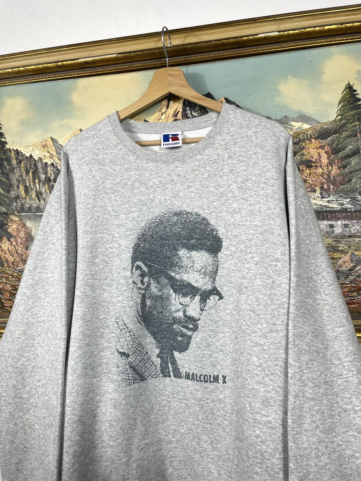Vintage Malcolm X Grey Crewneck Sweater Jumper Legend Baggy Oversize Size US XXL / EU 58 / 5 - 4 Thumbnail